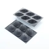 Форма для выпечки "Какао-бобы" [6 ячеек] силикон ,H=39,L=95,B=61мм черный