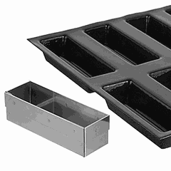 Confectionery mold “Rectangle”  stainless steel , H=35, L=120, B=40mm  metal.