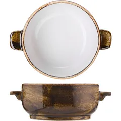 Чашка бульонная «Крафт» без крышки фарфор 450мл D=12,H=6см коричнев., изображение 2