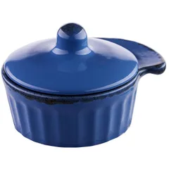 Cocotte maker with lid “Blue craft”  ceramics  200 ml  blue.
