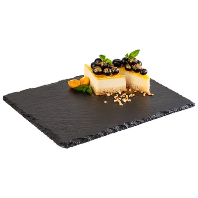 Блюдо для подачи сланец натур. ,H=10,L=265,B=205мм черный, изображение 2