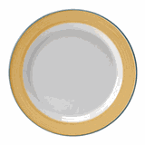Тарелка «Рио Йеллоу» мелкая фарфор D=255,H=20мм белый,желт.
