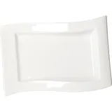 Блюдо «Кунстверк» прямоугольное волна фарфор ,H=27,L=330,B=210мм белый