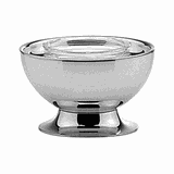 Икорница с крышкой сталь нерж. D=13,H=8см металлич.