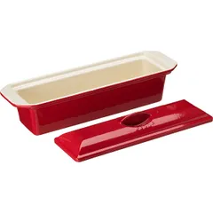 Форма для запекания эмалиров.чугун 1,25л ,H=12,L=26,7,B=11см красный, изображение 3