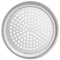 Pizza tray “Prootel” perforated  aluminum  D=28, H=1cm  silver.