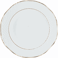 Plate “Aphrodite” small  porcelain  D=24, H=2cm  white, gold