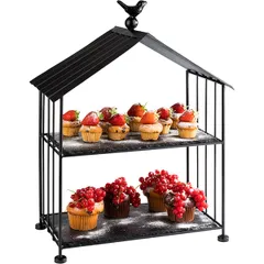 Этажерка 2 яруса с подносами GN 1/3 металл,стекло ,H=50,L=375,B=210мм, изображение 4