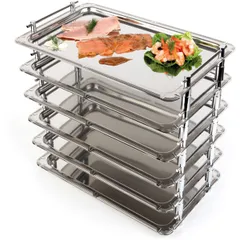 Поднос «Профи Лайн» прямоугольный с ручками сталь нерж. ,H=40,L=530,B=325мм серебрист., изображение 2