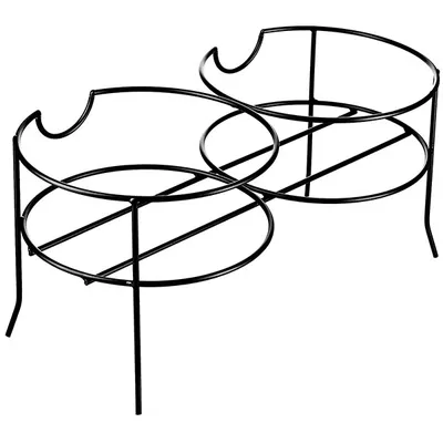 Подставка для 2-х емкостей с краном металл D=20см черный