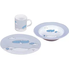 Set of children's dishes 3 items  porcelain  blue.
