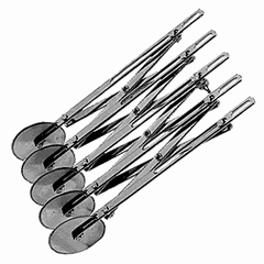 Нож роликовый для теста 5 лезвий фигурный край сталь нерж. D=5,H=7,L=26,B=6см металлич.