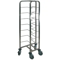 Trolley for containers 53*41 cm, 8 tiers  stainless steel , H=179, L=59, B=37 cm  silver.