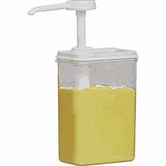 Dispenser for sauces  acrylic, polyethylene  1.25 l , H=270, L=130, B=75mm  transparent.