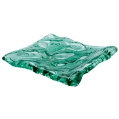 Serving dish “Sea”  glass , L=15, B=14 cm  green.