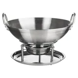 Сковорода «Садж Вок» без крышки с ручками и подставкой сталь нерж. D=360,H=67,L=380мм металлич.