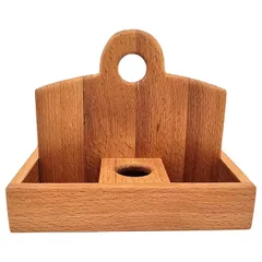 Салфетница секции 61х61мм бук ,H=16,L=20,B=11,5см св. дерево, изображение 3