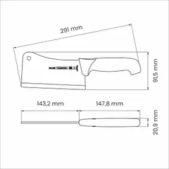 Топор для рубки мяса «Профешионал Мастер» нерж.,пластик ,L=295/145,B=90мм белый, изображение 3