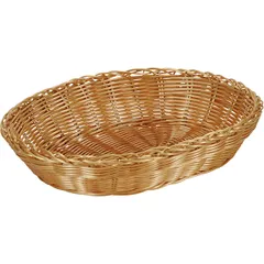 Oval wicker bread basket  polyrottan , H=70, L=328, B=250mm  brown.