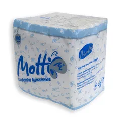 Салфетки бумажные однослойные 24*24см[100шт] белый