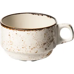 Чашка чайная «Крафт Вайт» фарфор 285мл D=90/46,H=65мм белый,коричнев.