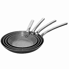 Frying pan white steel D=32cm