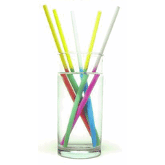 Трубочки без сгиба[100шт] пластик D=8,H=320,L=255,B=40мм разноцветн.