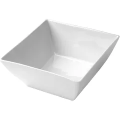 Square salad bowl  porcelain  white