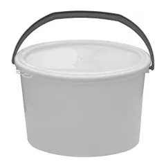 Ведро овальное с крышкой полиэтилен 15л белый,черный