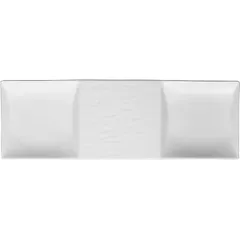 Menezhnitsa rectangular. 3divisions porcelain ,H=16,L=337,B=112mm white