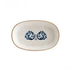 Блюдо сервировочное «Виенто» овальное фарфор ,L=100,B=65мм белый,синий
