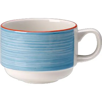 Чашка чайная «Рио Блю» фарфор 200мл D=8,H=6см белый,синий, Объем по данным поставщика (мл): 200