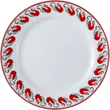 Plate “Mezen” Classic Swans flat porcelain D=19,H=2cm white,red