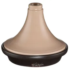 Tagine with lid  ceramics  0.8 l  D=20, H=19 cm  black, beige.