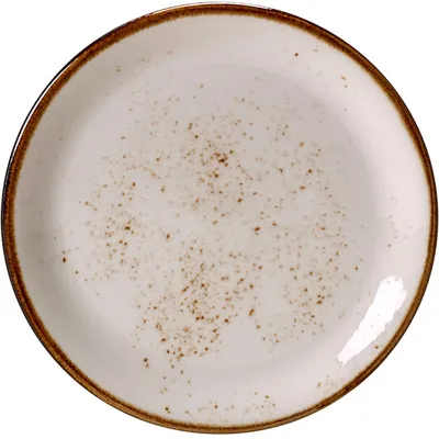 Тарелка «Крафт Вайт» мелкая фарфор D=20,H=2см белый,коричнев., Диаметр (мм): 200