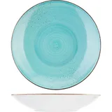 Тарелка глубокая «Опшенс Рустик Лагун» фарфор D=24см бирюз.