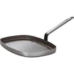 Rectangular grill pan  black steel , H=16, L=50/23, B=38.5 cm  gray