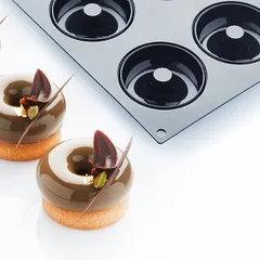 Форма для выпечки «Пончик» [6 ячеек] силикон ,L=29,7,B=17,6см черный, изображение 2