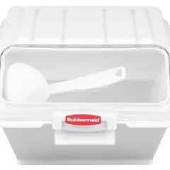 Контейнер для сыпучих продуктов с крышкой и совком полипроп. 10л ,H=21,5,L=38,B=30см белый, изображение 4