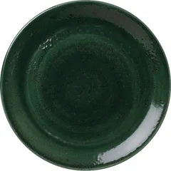 Plate “Vesuvius Burnt Emerald” small  porcelain  D=30, H=2cm  green.