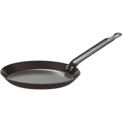 Pan for pancakes black steel D=220,H=25,L=415mm gray