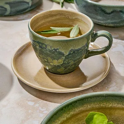 Чашка чайная «Аврора Революшн Джейд» фарфор 350мл D=10,5см зелен.,бежев., Объем по данным поставщика (мл): 350, изображение 5