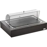 Станция буфетная для сыра с крышкой + доска поликарбонат,дерево ,H=30,L=64,B=46см венге