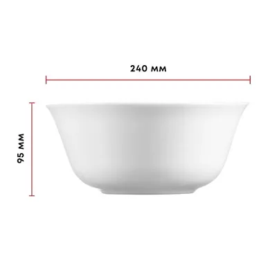 Салатник «Эвридэй» стекло 2,35л D=240,H=95мм белый, изображение 3
