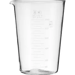 Beaker TS GOST-1770-74 glass 1l D=12.5/13.5,H=17.5cm transparent.