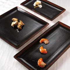 Блюдо «Кото» прямоугольное фарфор ,L=33,B=19см черный,коричнев., изображение 4