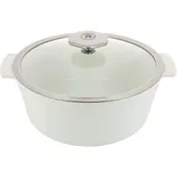 Кастрюля для запекания «Революшн» с крышкой керамика,термост.стекло 3,4л D=25,5,H=14см белый