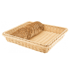 Bread basket polyprop. ,H=10,L=32.5,B=26.5cm beige.