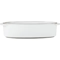Блюдо «Карактэр» прямоугольное с ручками керамика 0,55л ,H=5,L=19,B=13см белый, изображение 4