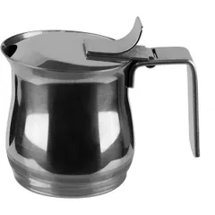 Молочник с крышкой сталь нерж. 70мл D=55,H=70мм серебрист., изображение 3